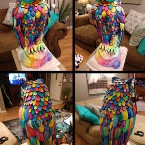 Hand painted cement owl